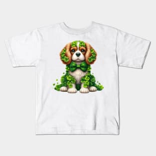 Clover Cavalier King Charles Spaniel Dog St Patricks Day Kids T-Shirt